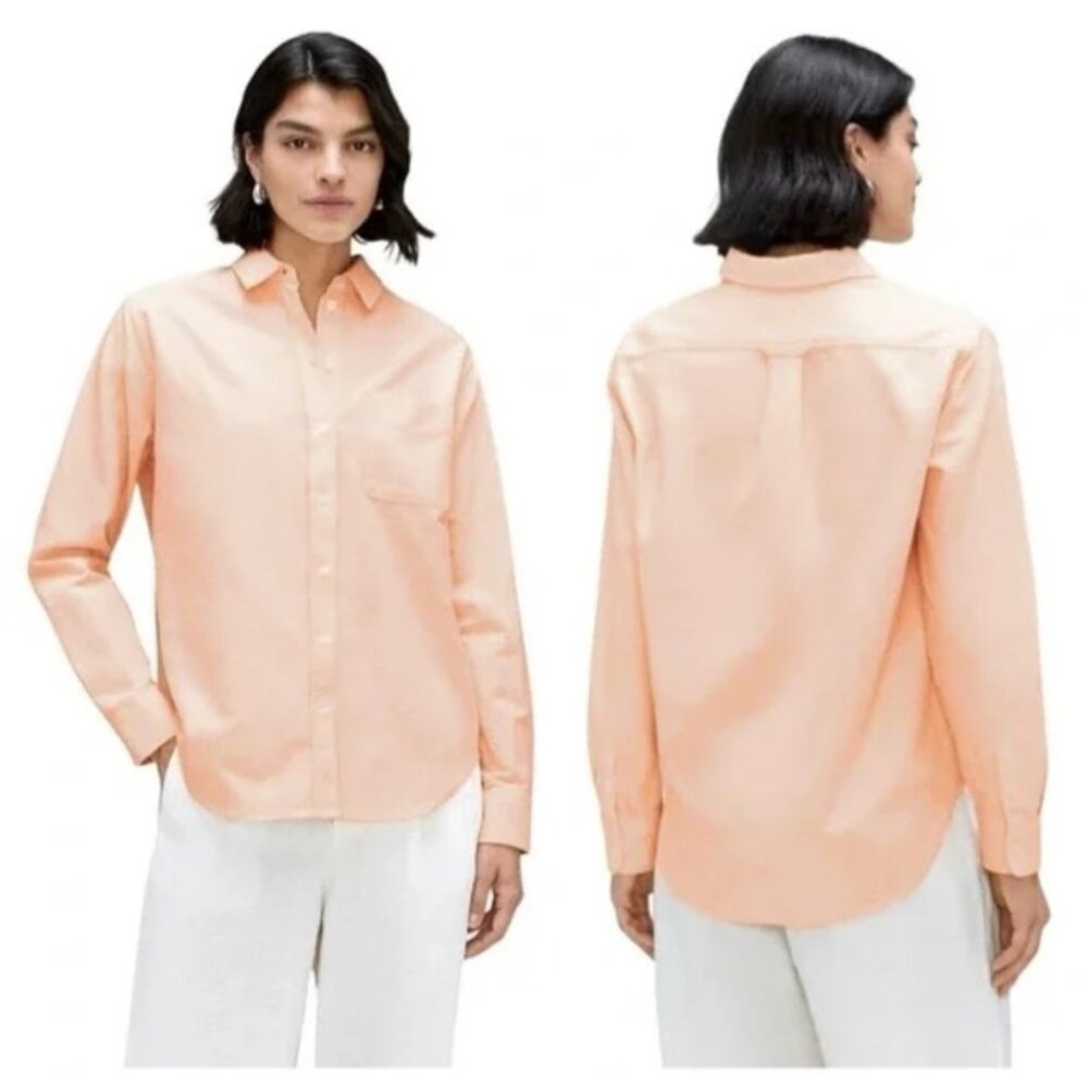 EVERLANE The Relaxed Oxford Shirt in Apricot size 0 Organic Cotton